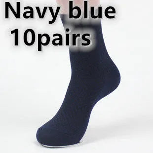 Men's bamboo fibre business socks with small square pattern in five colour options