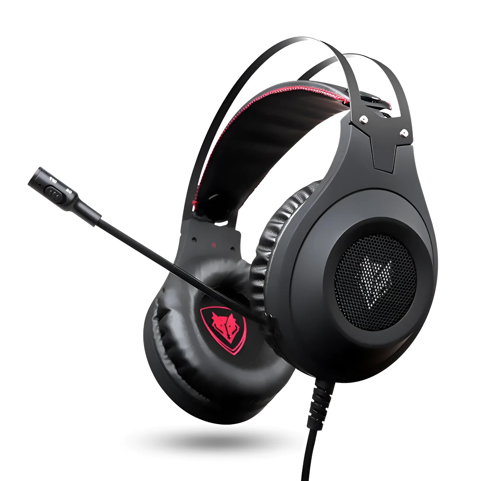 Black wired USB computer headset with microphone for desktop PC and notebook use