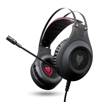 Black wired USB computer headset with microphone for desktop PC and notebook use
