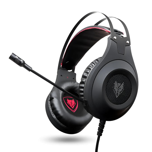 Black wired USB computer headset with microphone for desktop PC and notebook use