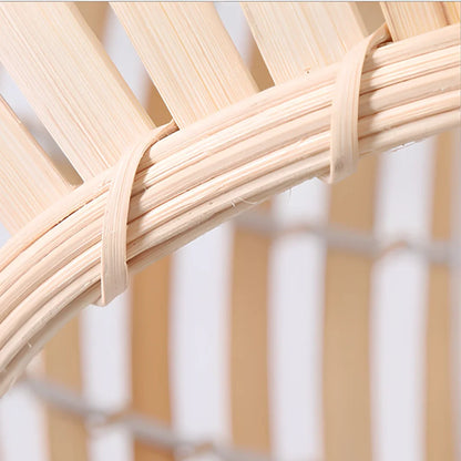 Bamboo art lamp rattan chandelier in Fujimoto colour, 30x25cm size with 1.2m adjustable height and LED light