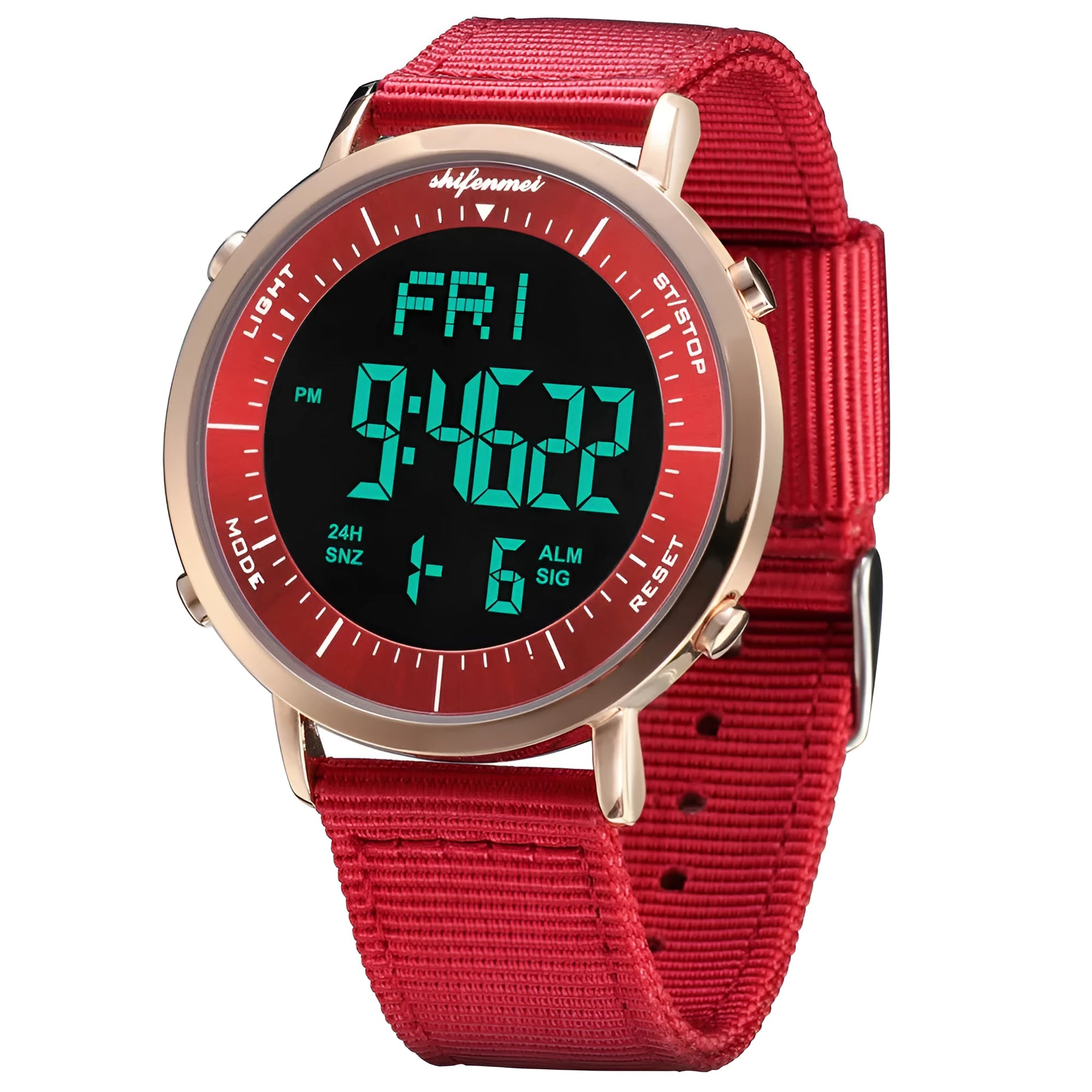 Shifenmei digital sports waterproof watch with casual design and 10m water resistance rating