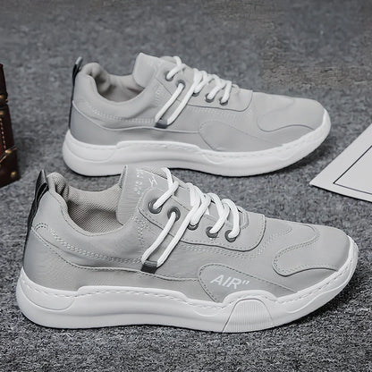 Men's breathable mesh casual shoes with rubber sole in green, grey, white colours