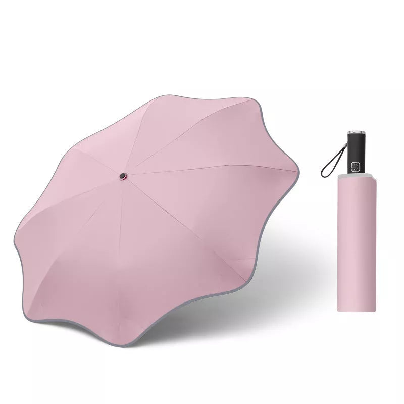 Curved Automatic Umbrella with luminous transparent canopy in various colors