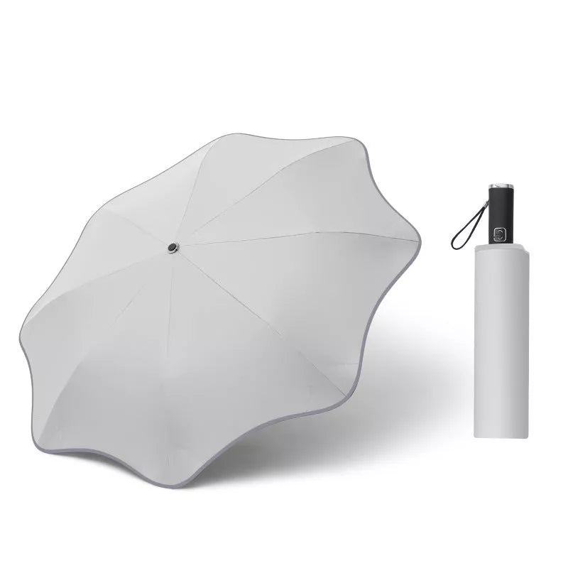 Curved Automatic Umbrella with luminous transparent canopy in various colors