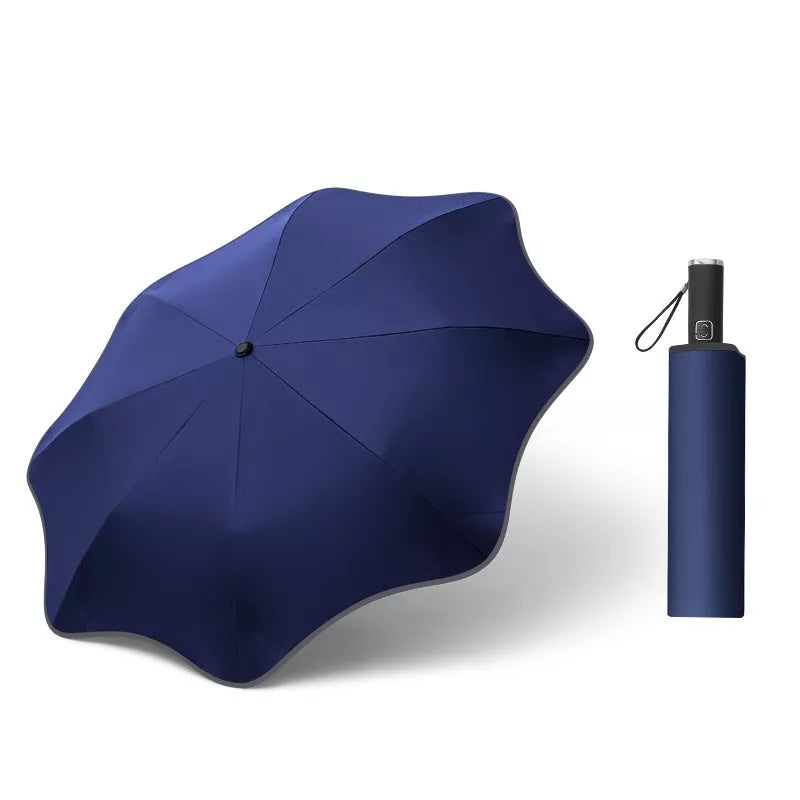 Curved Automatic Umbrella with luminous transparent canopy in various colors