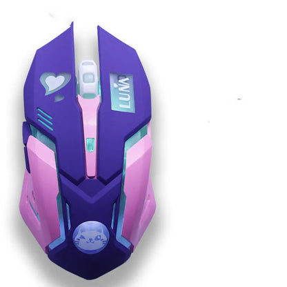 Sobebetter wireless mouse in pink blue, 2400dpi, six mute buttons, ordinary 100-120mm size for desktop