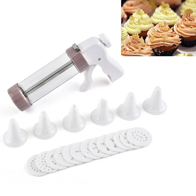 ABS and PP decorating extruder cream gun with 430# nozzle for 2-3mm buttercream patterns on cookies
