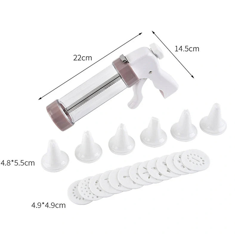 ABS and PP decorating extruder cream gun with 430# nozzle for 2-3mm buttercream patterns on cookies