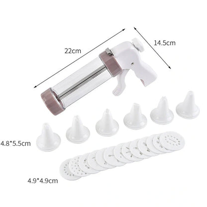 ABS and PP decorating extruder cream gun with 430# nozzle for 2-3mm buttercream patterns on cookies