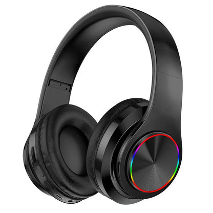 Wireless Bluetooth gaming headphones with 7-color LED lights, comfortable over-ear design, and high-quality 40mm speakers for an immersive audio experience.