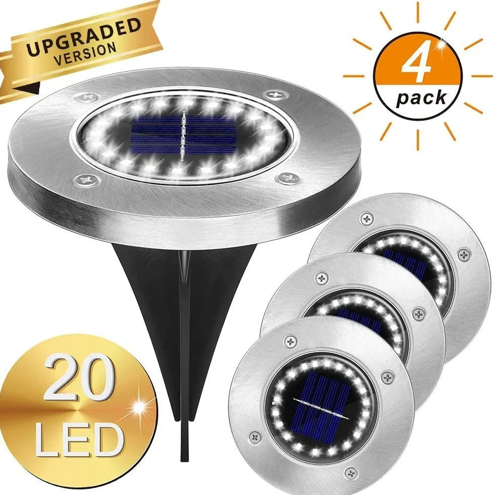 8LED waterproof solar garden light with weatherproof housing and solar panel
