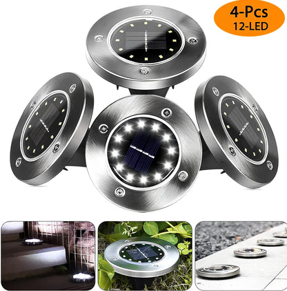 8LED waterproof solar garden light with weatherproof housing and solar panel