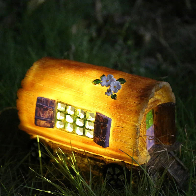 Durable, solar-powered fairy garden lamp with warm LED lighting for outdoor decor