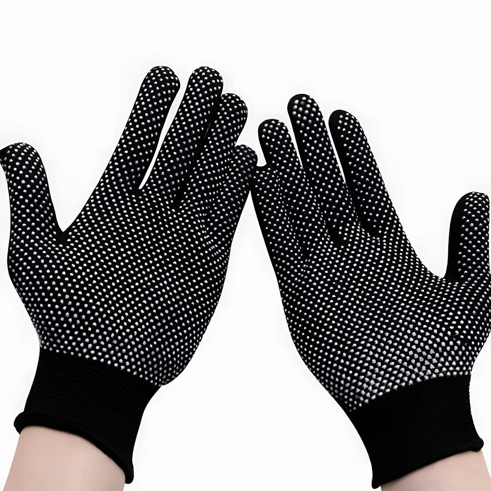 Split-finger work gloves with non-slip palm pattern in multiple colours