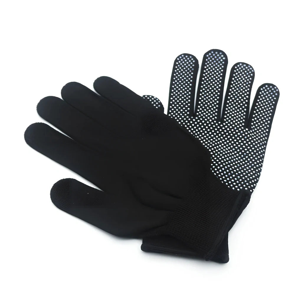 Split-finger work gloves with non-slip palm pattern in multiple colours