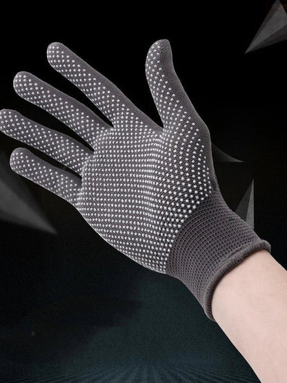 Split-finger work gloves with non-slip palm pattern in multiple colours