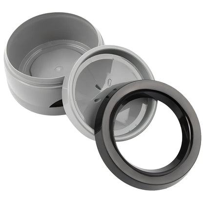 Grey anti-skid travel dog water bowl measuring 15.3x18.9x8cm with splash-proof design