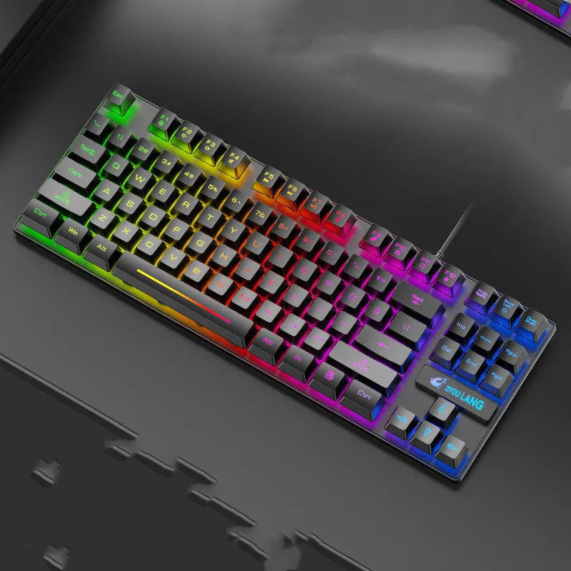 ABS mechanical gaming keyboard in black, white, blue, or pink colour options