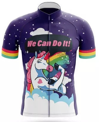 Short-sleeved bib cycling suit for men and women with moisture-wicking fabric