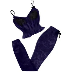 Women's lingerie pajama set in seven colours with six-size range and suede-style construction