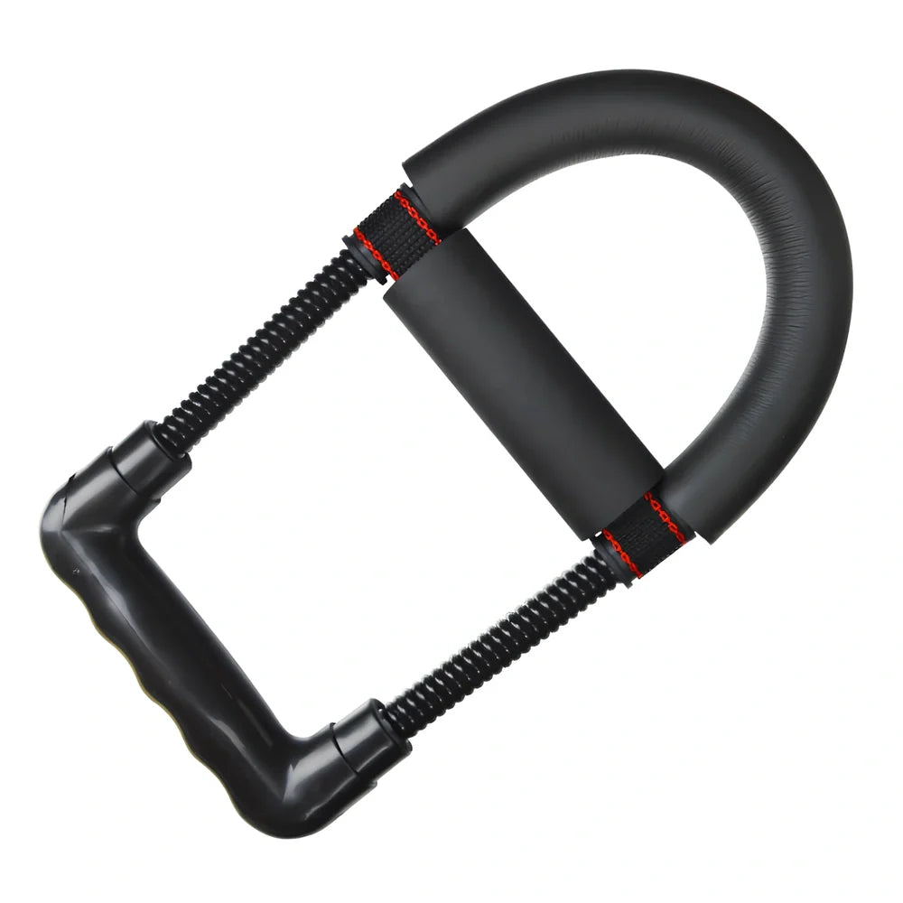 Wrist strength device with 45LB spring steel resistance and black finish for grip training