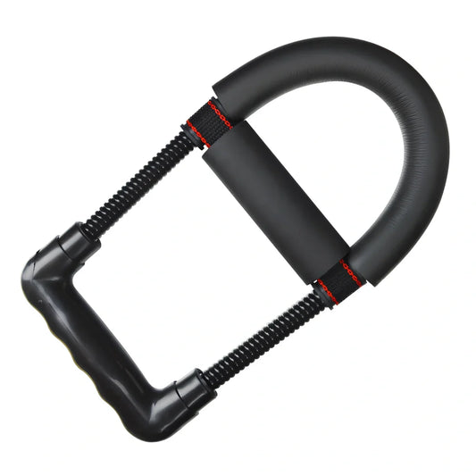 Wrist strength device with 45LB spring steel resistance and black finish for grip training