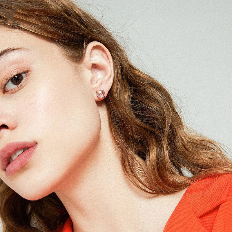 Creative Cute Planet Astronaut Earrings in silver for children, featuring detailed space motifs