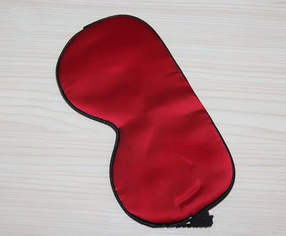 Double-sided mulberry silk eye mask in navy blue, 20.5x10.5cm size with adjustable elastic band, 30g weight