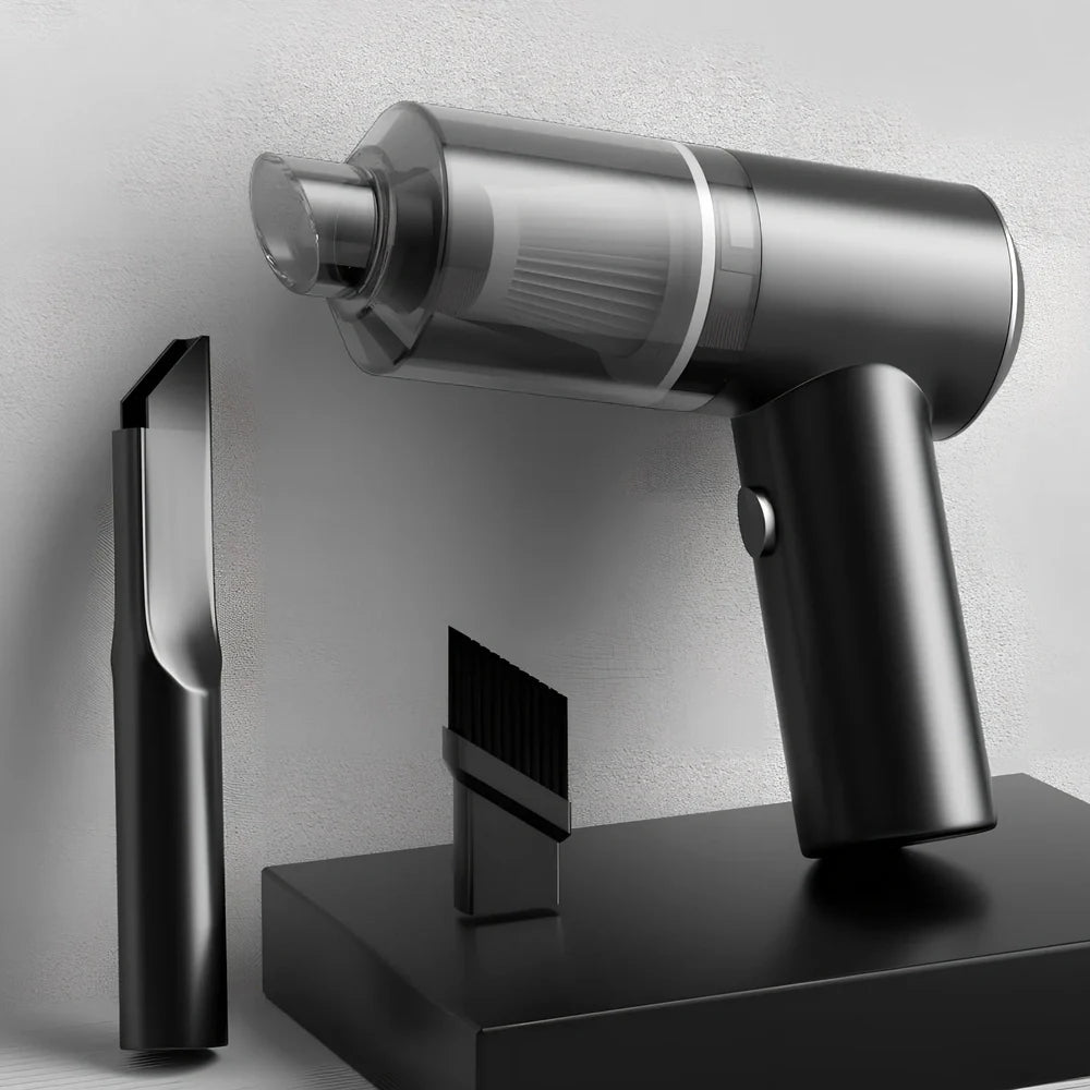 Portable cordless vacuum cleaner with USB charging for car and home use