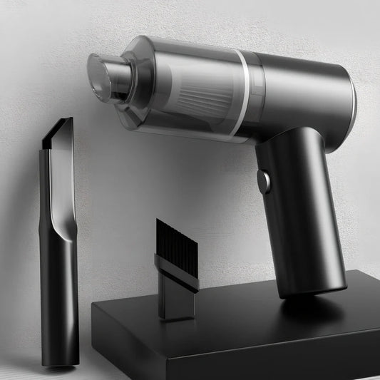 Portable cordless vacuum cleaner with USB charging for car and home use