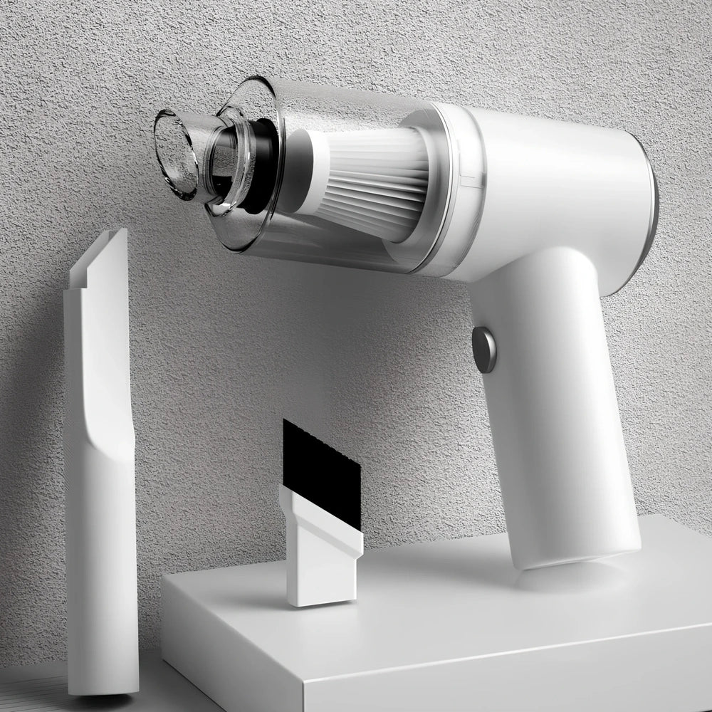 Portable cordless vacuum cleaner with USB charging for car and home use