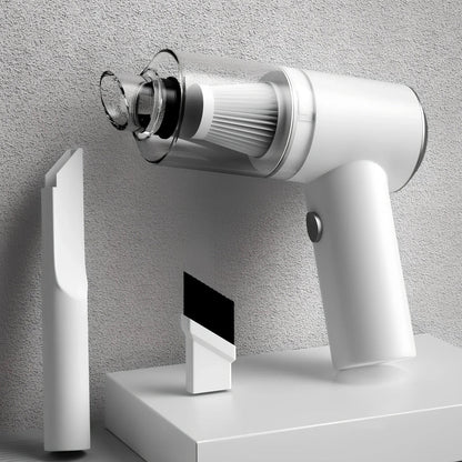 Portable cordless vacuum cleaner with USB charging for car and home use