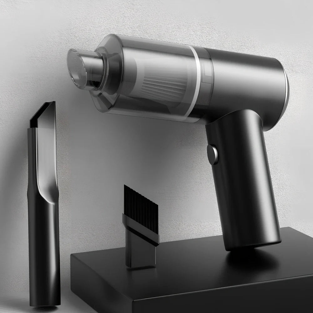 Portable cordless vacuum cleaner with USB charging for car and home use