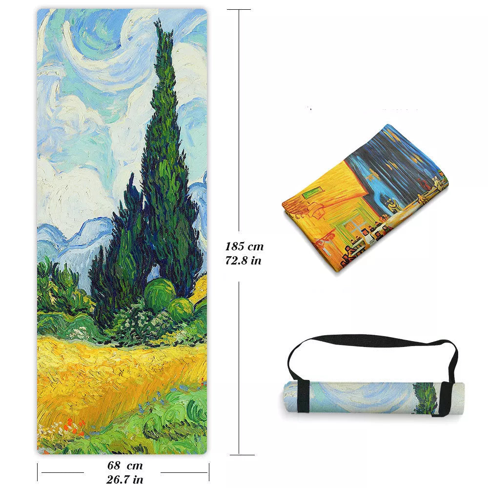 Natural Rubber Suede Yoga Mat 1.5mm thickness with custom printing options