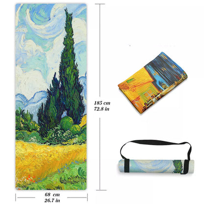 Natural Rubber Suede Yoga Mat 1.5mm thickness with custom printing options