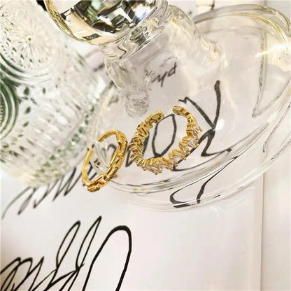 18K gold plated fashion ring with zircon accent for women