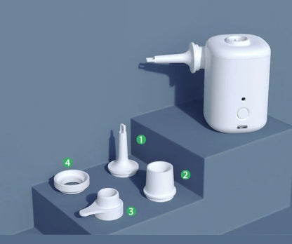 Mini electric inflator with USB charging port and LED display for outdoor and home use