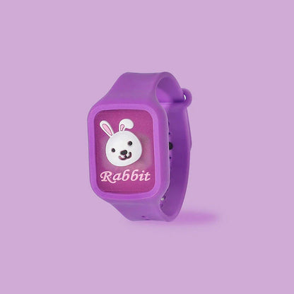 A colorful mosquito repellent bracelet for kids, featuring cute cartoon patterns and a lightweight, adjustable design for safe and fun outdoor protection.