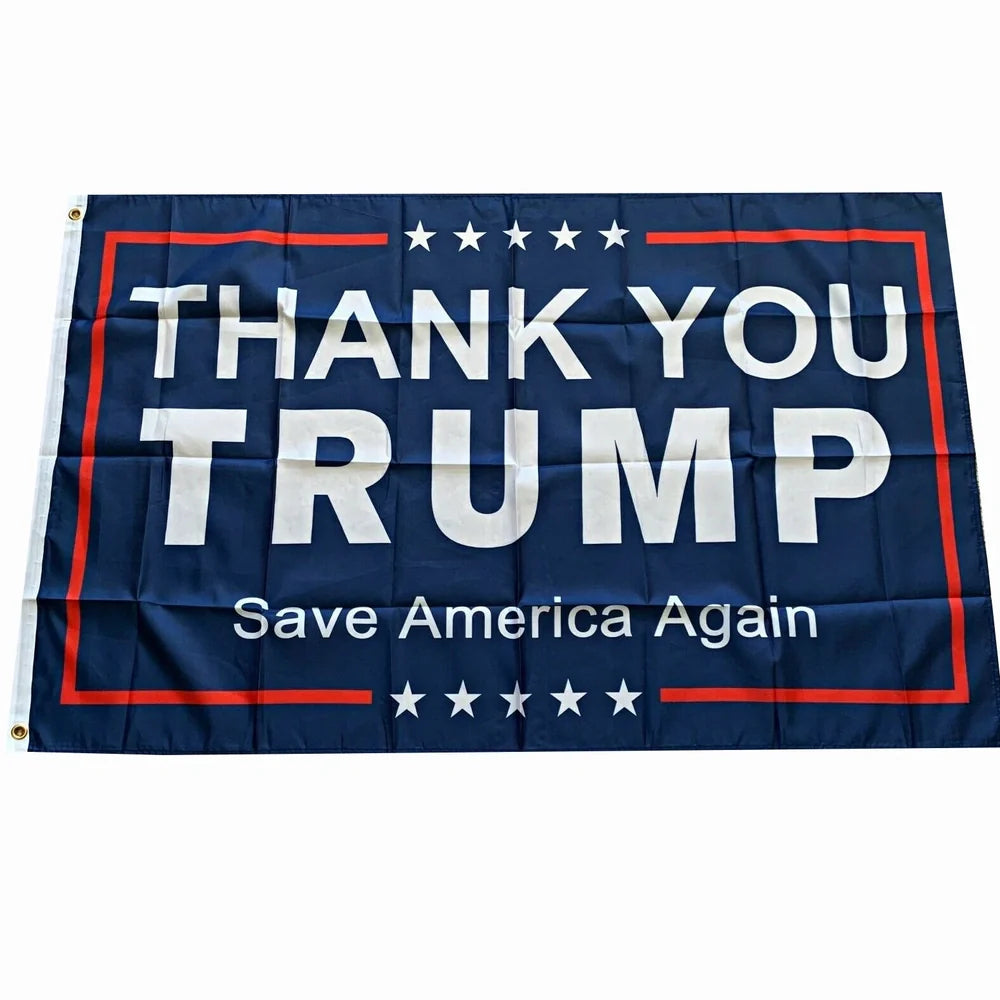 Trump Election Flag measuring 90x150cm with Trump2024 design in red, white and blue colours