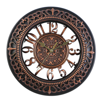 12-inch antique round wall clock with European style design showing pointer and number display