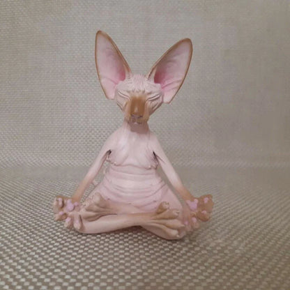 Handcrafted resin Sphinx cat in yoga pose decoration