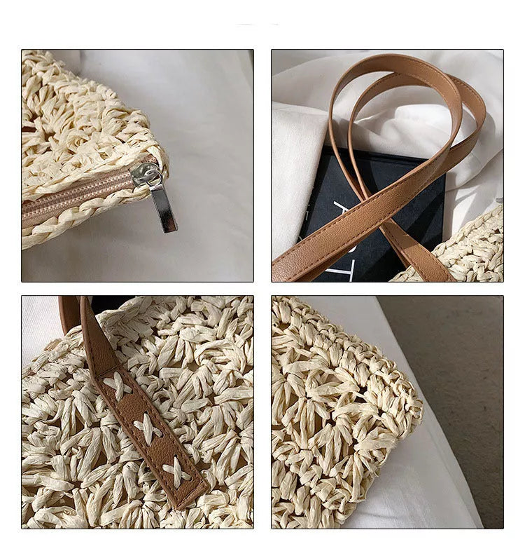 Hand-knitted Korean style one-shoulder armpit bag with magnetic buckle