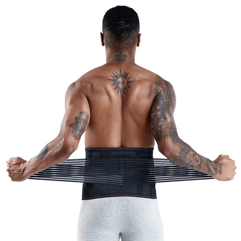 Adjustable lower back support belt with dual-strap system for targeted compression and pain relief