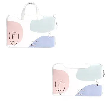Girl's waterproof laptop bag in blue with soft handle for 15.6-inch notebooks