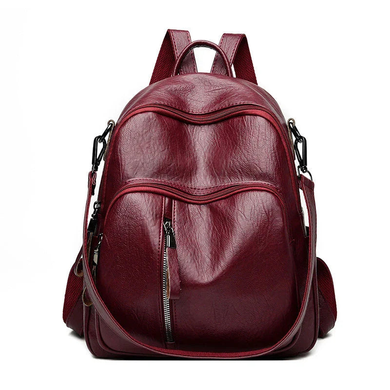 Stylish PU backpack with a sleek, vertical square shape and dual straps for comfortable, hands-free carrying