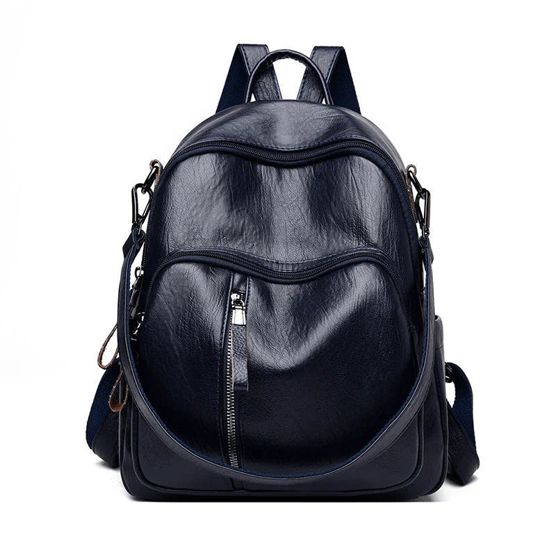Stylish PU backpack with a sleek, vertical square shape and dual straps for comfortable, hands-free carrying