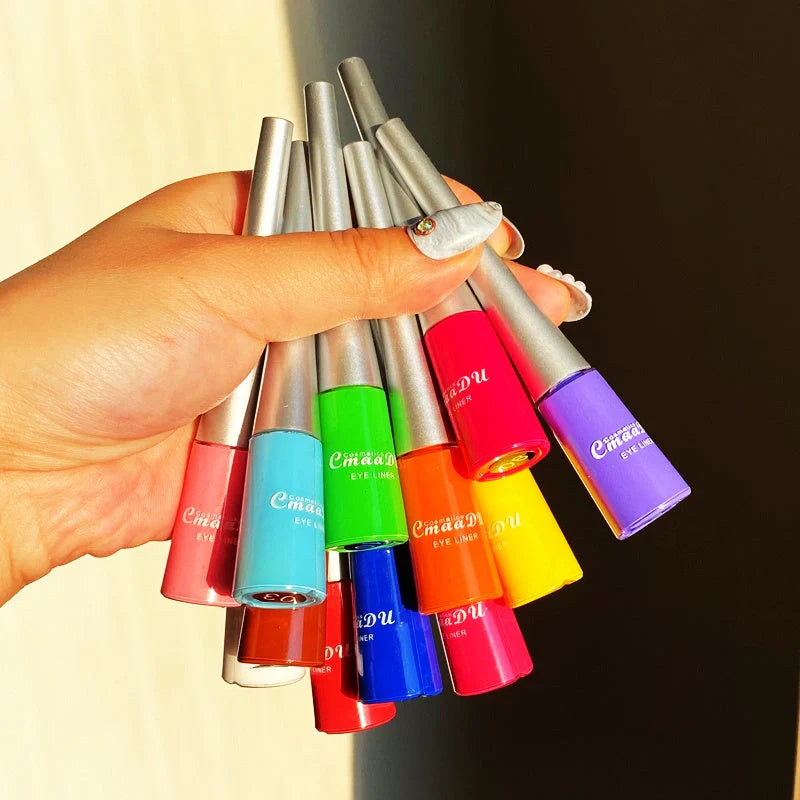 17 Color Liquid Eyeliner Set with Matte and Glitter Finishes for Versatile Makeup Looks