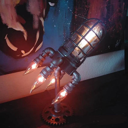 Retro Steampunk Rocket Night Light with a sleek, captivating design that adds vintage-inspired charm to any room