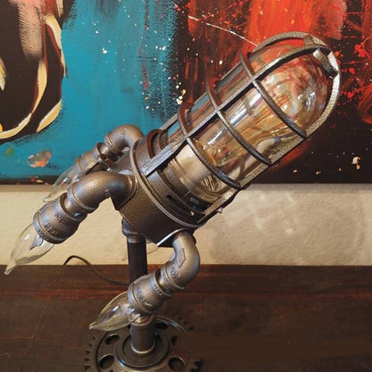 Retro Steampunk Rocket Night Light with a sleek, captivating design that adds vintage-inspired charm to any room